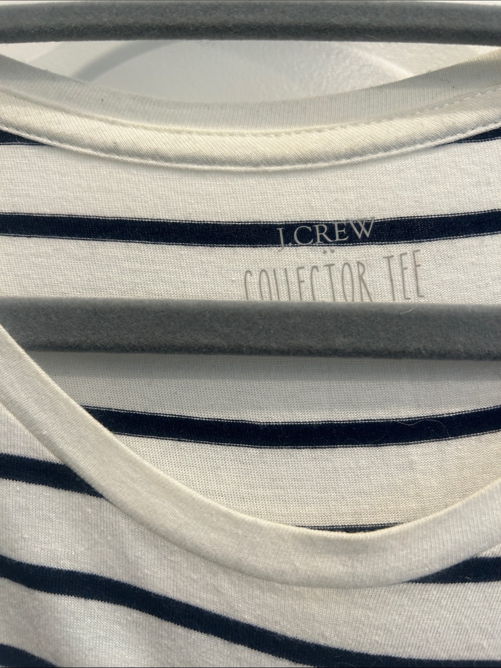 J. Crew Factory Navy & White Striped Collector Tee with Red Sequin Lobster - Picture 7 of 8